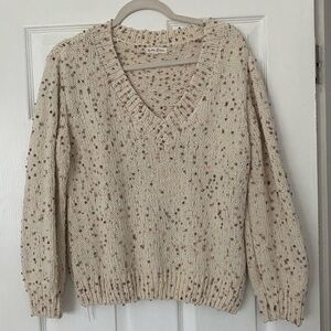 Fall Cozy V Neck Knit Neutral sweater